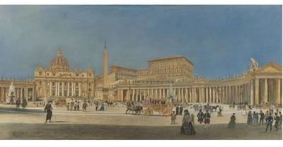 DER PETERSPLATZ IN ROM (ST PETER'S SQUARE, ROME)