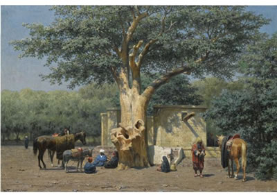 THE WELL AND SYCAMORE IN EZBEKIEH SQUARE, CAIRO