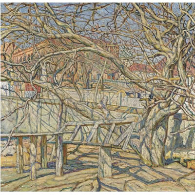 EARLY SPRING by Abraham Manievich - Auction record, sale price, and art valuation. Compare with similar artists and explore comparable artworks.