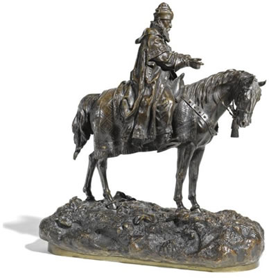 A FINE AND RARE EQUESTRIAN FIGURE OF IVAN THE TERRIBLE