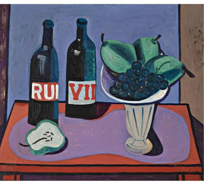 STILL LIFE WITH FRUIT AND A BOTTLE