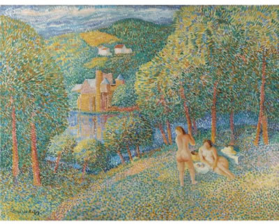 Sample artwork by Pierre De Belay (1890 - 1947), known for city genre, landscape, figure, and marine painting - View similar artists and auction records
