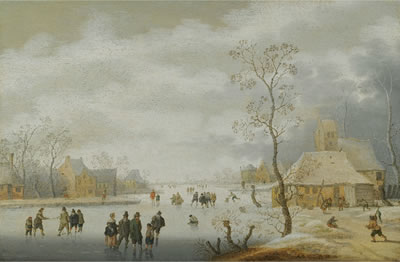 Sample artwork by Anthonie Verstraelen (1594 - 1641), known for winter scenes, picturesque details, carefully crafted figures - View similar artists and auction records
