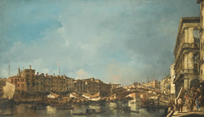 VENICE, A VIEW OF THE RIALTO BRIDGE, LOOKING NORTH, FROM THE FONDAMENTA DEL CARBON