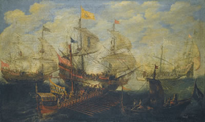 A NAVAL BATTLE BETWEEN TURKS AND CHRISTIANS by Andries van Eertvelt - Auction record, sale price, and art valuation. Compare with similar artists and explore comparable artworks.