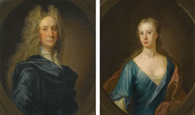 PORTRAIT OF JAMES DRUMMOND, 2ND LAIRD OF BLAIR DRUMMOND (1673-1739); AND PORTRAIT OF HIS WIFE JEAN CARRE OF CAVERS (1681-1766) (2)