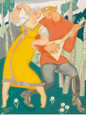 BALALAIKA, THE ACCORDION PLAYER by Michel Lattry - Auction record, sale price, and art valuation. Compare with similar artists and explore comparable artworks.