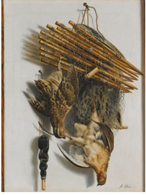 A TROMPE L'OEIL STILL LIFE WITH TWO QUAILS, A BIRD-NET AND A WHISTLE by Jacobus Biltius - Auction record, sale price, and art valuation. Compare with similar artists and explore comparable artworks.