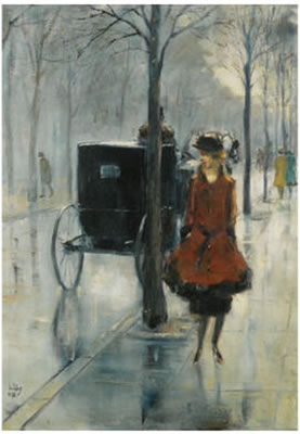 STRASSENSZENE MIT FRAU, BERLIN (STREET SCENE WITH WOMAN, BERLIN)