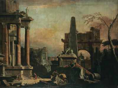 A CAPRICCIO OF CLASSICAL ROMAN RUINS