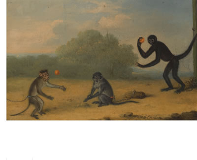 THREE MONKEYS AT PLAY