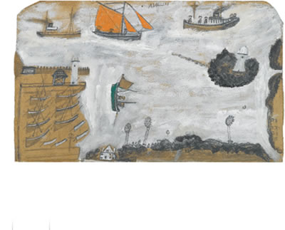 ST IVES BAY WITH GODREVY by Alfred Wallis - Auction record, sale price, and art valuation. Compare with similar artists and explore comparable artworks.