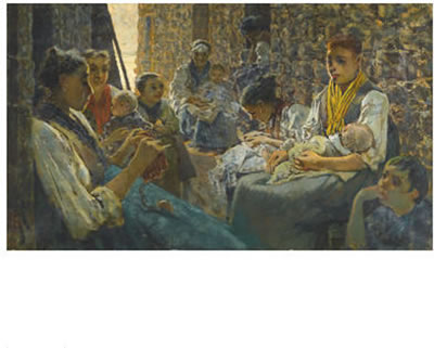 CHIACCHIERICCI A RIOMAGGIORE (IDLE HOURS AT RIOMAGGIORE) by Telemaco Signorini - Auction record, sale price, and art valuation. Compare with similar artists and explore comparable artworks.