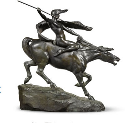 WALKÜRE (BRUNHILDA ON HORSEBACK) by Stephan Abel Sinding - Auction record, sale price, and art valuation. Compare with similar artists and explore comparable artworks.