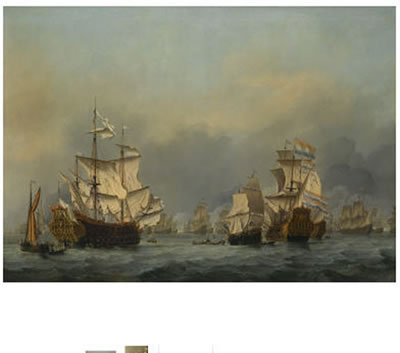THE SURRENDER OF THE ROYAL PRINCE DURING THE FOUR DAYS' BATTLE, 1ST-4TH JUNE 1666 by William (The Younger) Van de Velde - Auction record, sale price, and art valuation. Compare with similar artists and explore comparable artworks.