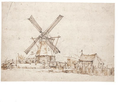 LANDSCAPE WITH A WINDMILL AND OTHER BUILDINGS
