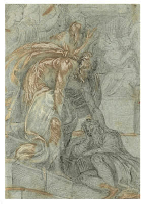 RECTO: VARIOUS FIGURE STUDIES VERSO: STUDY FOR AN ELABORATE BASE, POSSIBLY FOR A?BRONZE