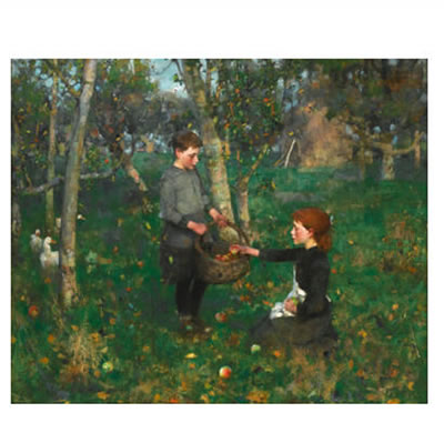 Sample artwork by James Guthrie (1859 - 1930), known for portraiture, realist bucolic scene painting with peasants - View similar artists and auction records