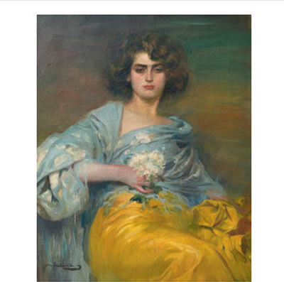 Sample artwork by Ramon Casas Carbo (1866 - 1932), known for modernist female figure, crowd genre and portrait painting, graphic design, posters - View similar artists and auction records