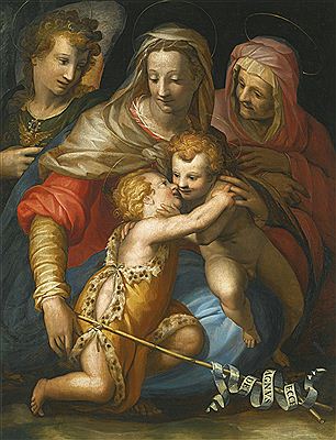 THE MADONNA AND CHILD WITH SAINT ANNE, THE INFANT JOHN THE BAPTIST AND THE ARCHANGEL MICHAEL