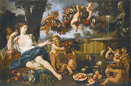 CERES AT A FOUNTAIN, ATTENDED BY PUTTI