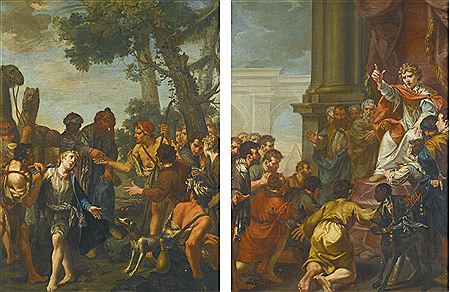 JOSEPH'S BROTHERS SELLING HIM INTO SLAVERY; JOSEPH'S BROTHERS IN EGYPT (a pair)