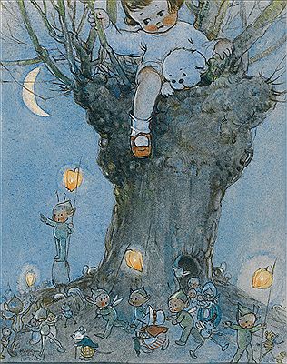 "TOMMY SPENDS THE NIGHT IN THE TREE"