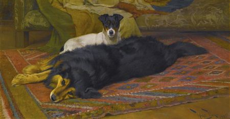 THE TWO FRIENDS by Wright Barker - Auction record, sale price, and art valuation. Compare with similar artists and explore comparable artworks.