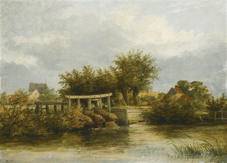 EEL TRAP ON THE YARE AT WHITLINGHAM, NORFOLK; CATTLE WATERING BY THE YARE AT BRAMERTON, NORFOLK (2)