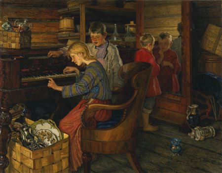 CHILDREN BY THE PIANO
