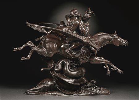 ANGÉLIQUE ET ROGER, MONTÉS SUR L'HIPPOGRIFFE (BOUCHE FERMÉE) (ANGELICA AND ROGER, MOUNTED ON A HIPPOGRIFFE (MOUTH CLOSED))