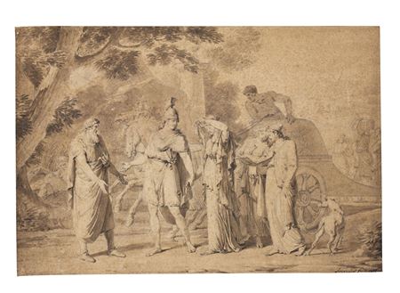 ODYSSEUS AND PENELOPE BID FAREWELL TO ICARIUS