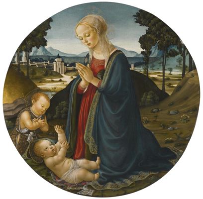 THE MADONNA AND CHILD WITH THE INFANT SAINT JOHN THE BAPTIST IN A LANDSCAPE
