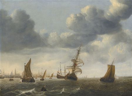 SHIPS OFFSHORE, A VIEW OF ROTTERDAM BEYOND by Willem Diest - Auction record, sale price, and art valuation. Compare with similar artists and explore comparable artworks.