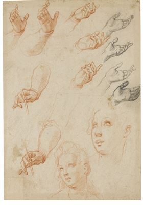 STUDIES OF HANDS AND TWO SEPARATE STUDIES OF A FEMALE HEAD by Jacopo Da Empoli - Auction record, sale price, and art valuation. Compare with similar artists and explore comparable artworks.