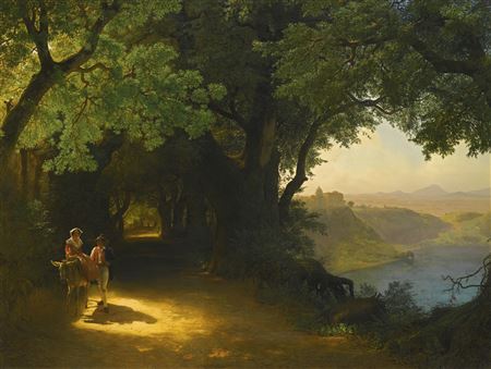 VIEW OF CASTEL GANDOLFO AND LAKE ALBANO
