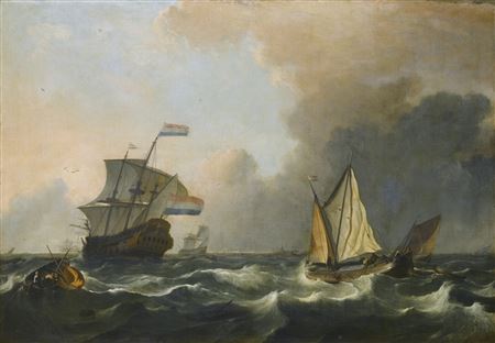 SHIPPING IN ROUGH WATERS OFF THE DUTCH COAST
