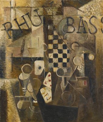NATURE MORTE AU DAMIER / RHUM / BASS by Louis Marcoussis - Auction record, sale price, and art valuation. Compare with similar artists and explore comparable artworks.