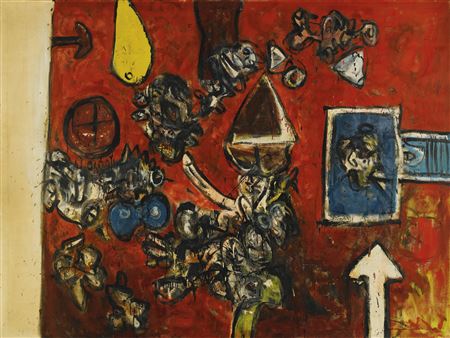 PRIEST OF THE RED TEMPLE by Alan Davie - Auction record, sale price, and art valuation. Compare with similar artists and explore comparable artworks.