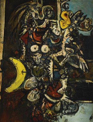 WOMAN BEWITCHED BY THE MOON, NO.1 by Alan Davie - Auction record, sale price, and art valuation. Compare with similar artists and explore comparable artworks.