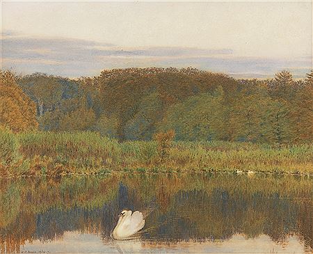 ABINGER MILL-POND, SURREY - MORNING IN LATE AUTUMN by George Price Boyce - Auction record, sale price, and art valuation. Compare with similar artists and explore comparable artworks.