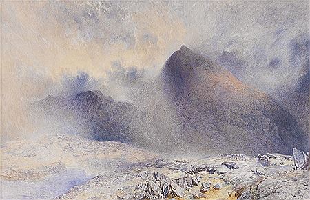 MOUNT SNOWDON THROUGH CLEARING CLOUDS
