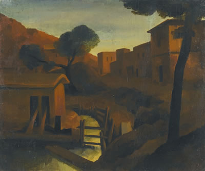 HOUSES BY A STREAM by Amshey Nurenberg - Auction record, sale price, and art valuation. Compare with similar artists and explore comparable artworks.
