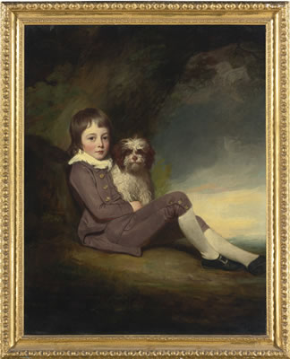 PORTRAIT OF GEORGE, LORD BROOKE (1772-1786), SON OF GEORGE GREVILLE, 2ND EARL OF WARWICK, WITH A DOG