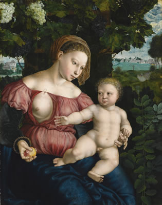 VIRGIN AND CHILD BENEATH A VINE
