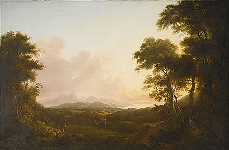 VIEW OF CROSBIE CASTLE IN AYRSHIRE, WITH THE ISLE OF ARRAN BEYOND