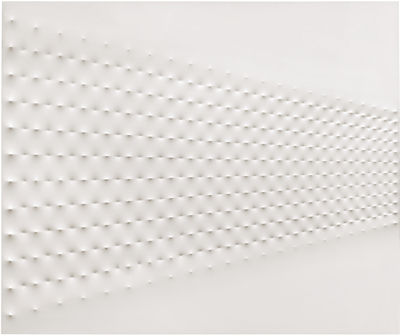 Sample artwork by Enrico Castellani (1930 - 2017), known for monochromatic, geometric design painting, relief surfaces - View similar artists and auction records