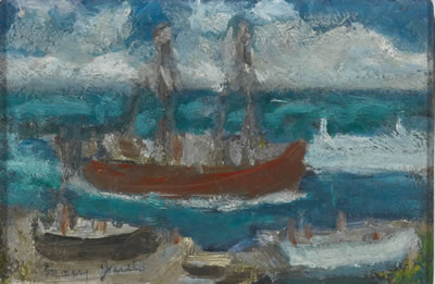 BOAT LEAVING NEWLYN HARBOUR (2)