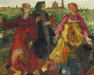 THREE BABAS by Philip Andreevich Maliavin - Auction record, sale price, and art valuation. Compare with similar artists and explore comparable artworks.