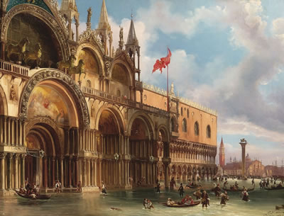 VENICE, A VIEW OF SAINT MARK'S SQUARE WITH THE ACQUA ALTA